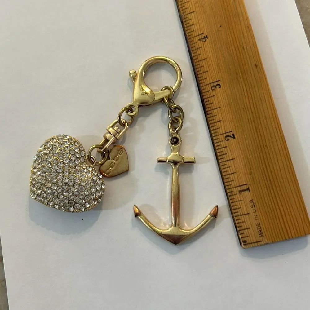 Bebe Rhinestone Heart & Anchor Keychain - Picture 4 of 4